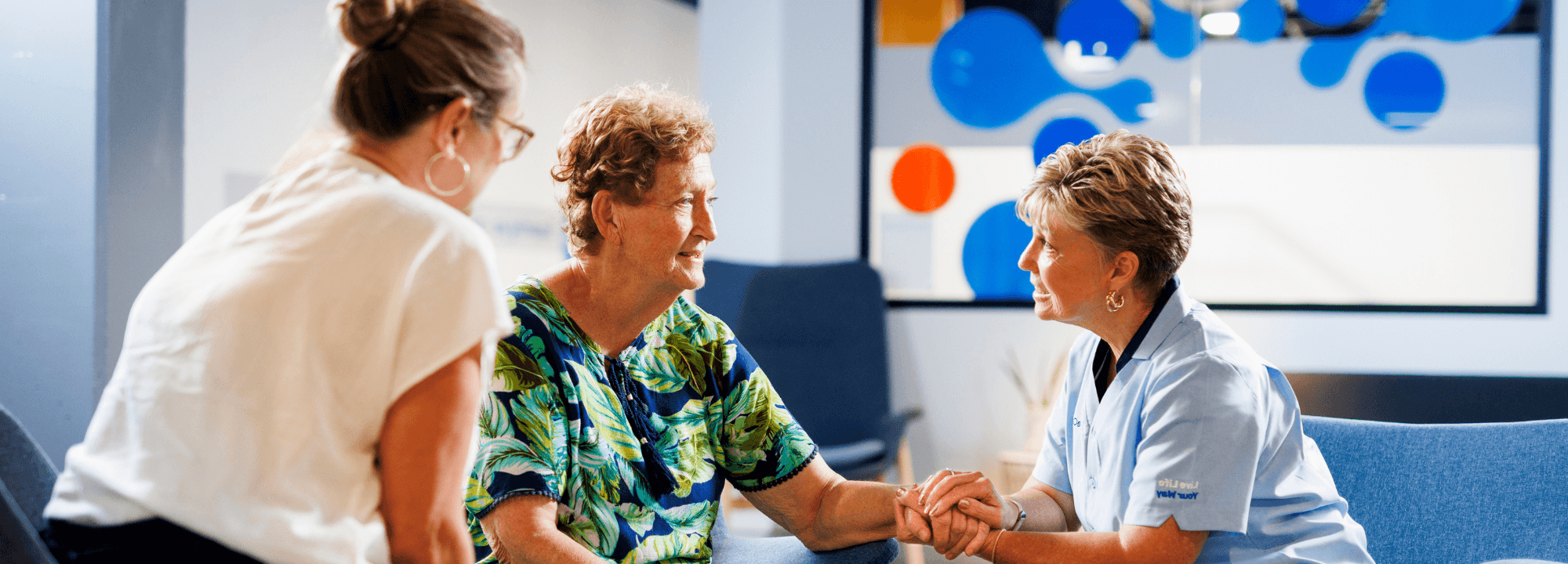 bluecare client with staff member